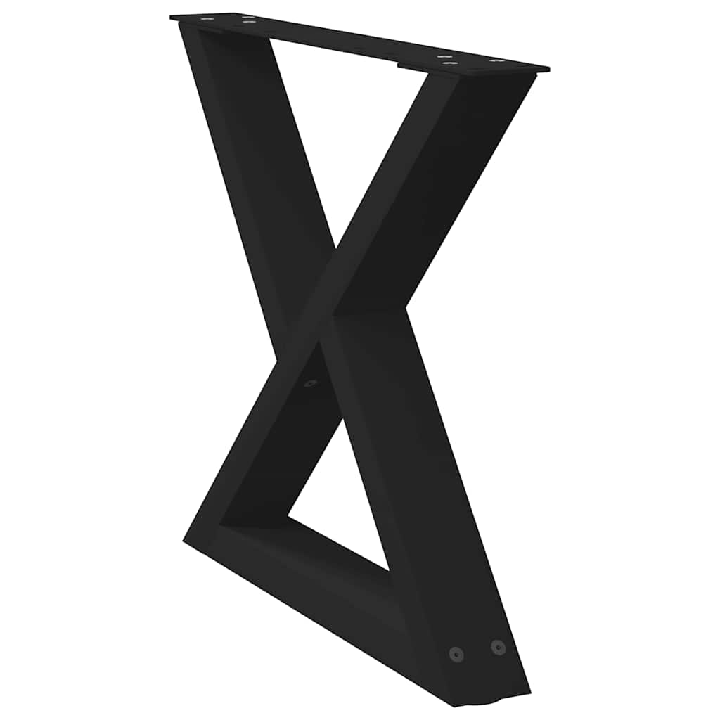 Nohy Konferenčního Stolku 2 Ks Černé 50 X (42-43,3) Cm Ocelové