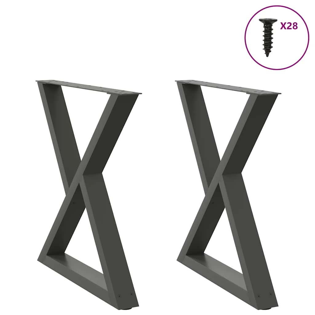 Nohy Konferenčního Stolku 2 Ks Antracitové 30 X (30-31,3) Cm Ocelové