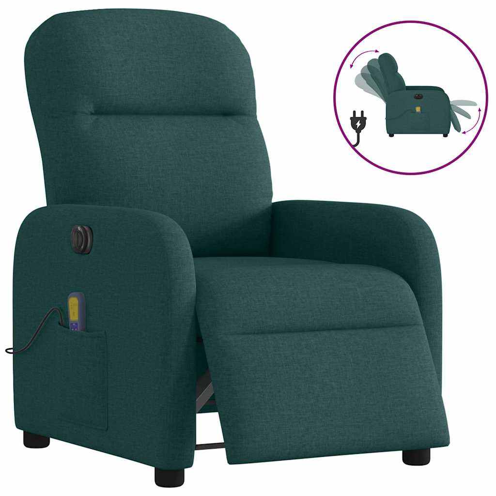 Polohovací Křeslo Tmavě Zelené Textil Tmavě Zelená