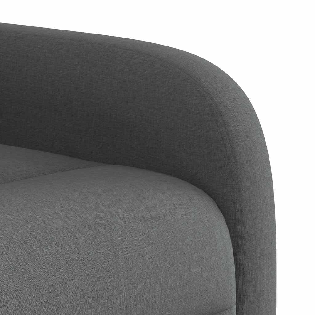 Zvedací Polohovací Křeslo Tmavě Šedé Textil Tmavě Šedá