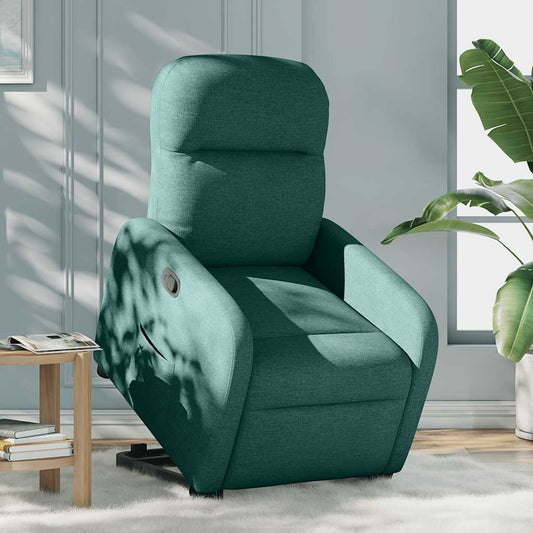 Zvedací Polohovací Křeslo Tmavě Zelené Textil Tmavě Zelená