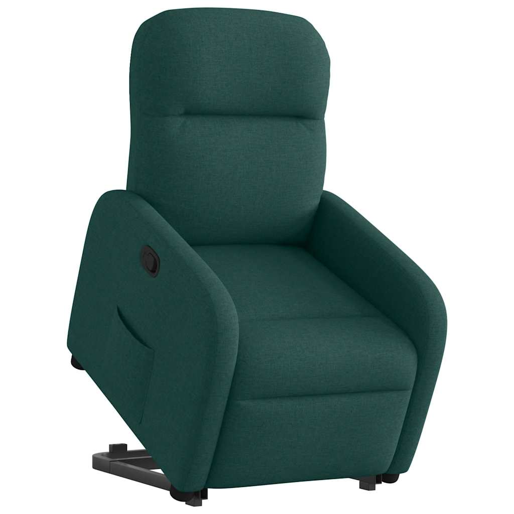 Zvedací Polohovací Křeslo Tmavě Zelené Textil Tmavě Zelená