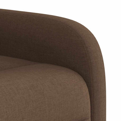 Zvedací Masážní Polohovací Křeslo Hnědé Textil Hnědá