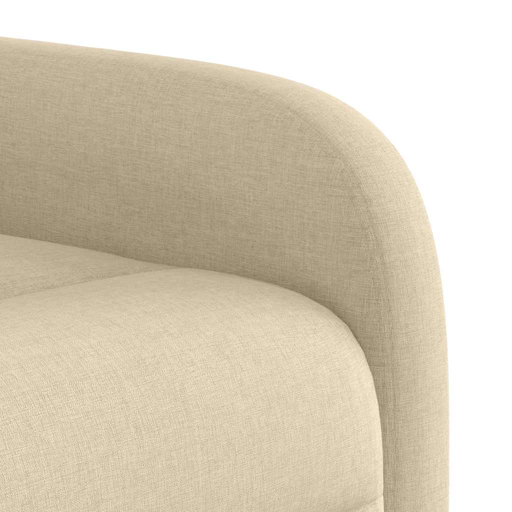 Zvedací Masážní Polohovací Křeslo Krémové Textil Krémová