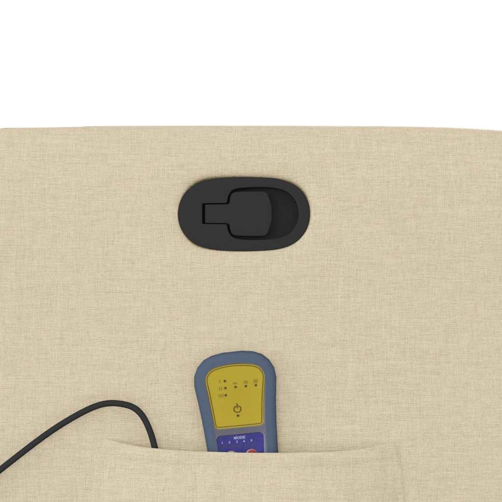 Zvedací Masážní Polohovací Křeslo Krémové Textil Krémová