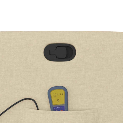 Zvedací Masážní Polohovací Křeslo Krémové Textil Krémová