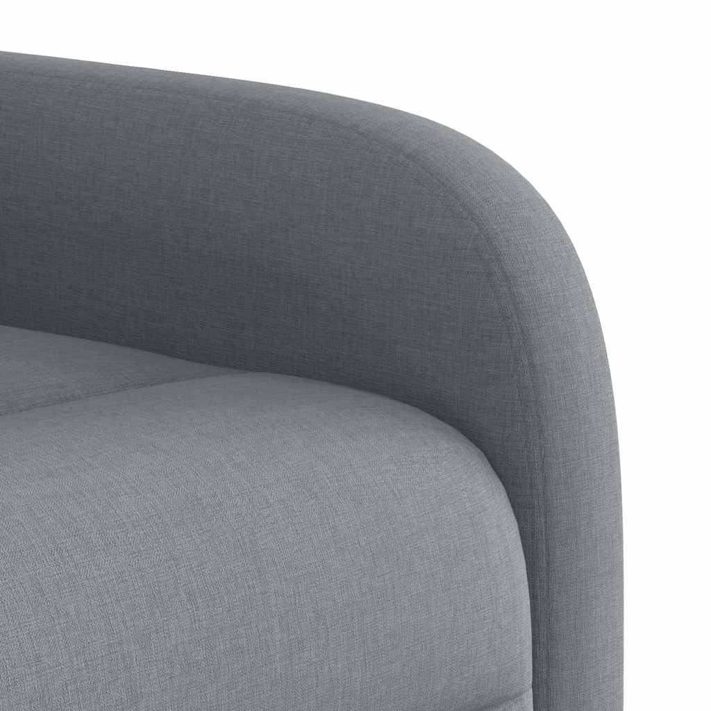 Elektrické Zvedací Polohovací Křeslo Světle Šedé Textil Světle Šedá
