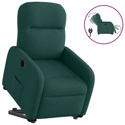 Zvedací Polohovací Křeslo Tmavě Zelené Textil Tmavě Zelená