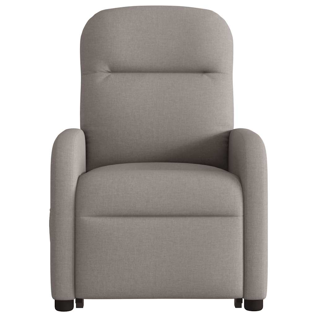 Elektrické Zvedací Polohovací Křeslo Textil Taupe