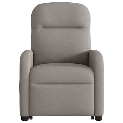 Elektrické Zvedací Polohovací Křeslo Textil Taupe