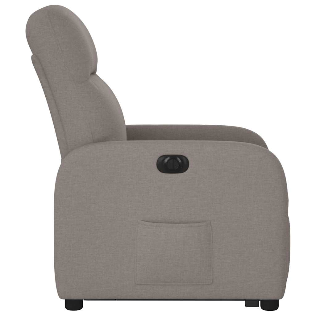 Elektrické Zvedací Polohovací Křeslo Textil Taupe