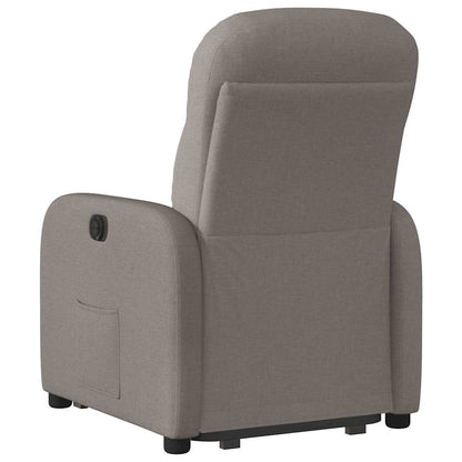 Elektrické Zvedací Polohovací Křeslo Textil Taupe