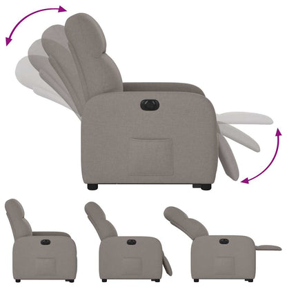 Elektrické Zvedací Polohovací Křeslo Textil Taupe