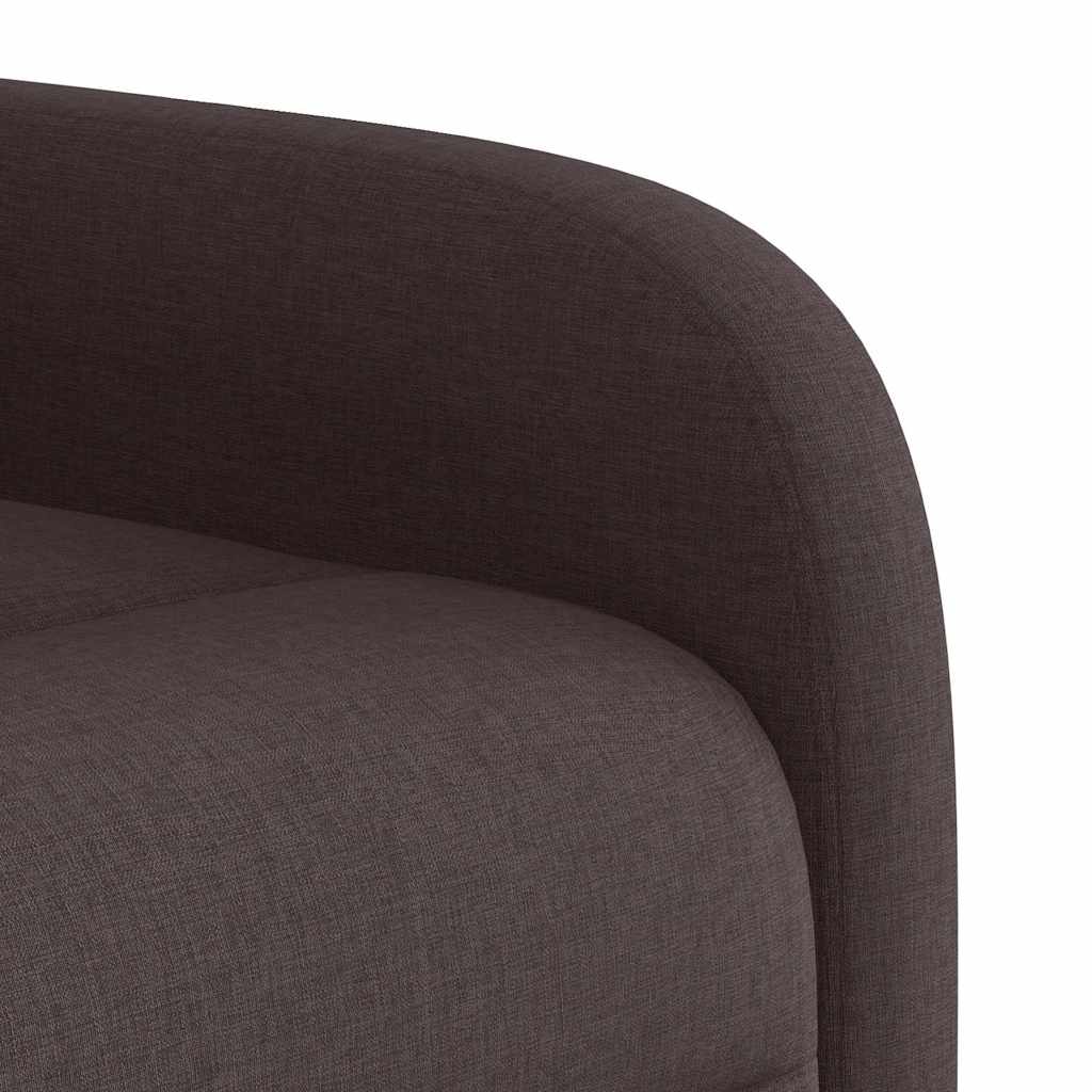 Elektrické Zvedací Masážní Polohovací Křeslo Tmavě Hnědé Textil Tmavě Hnědá