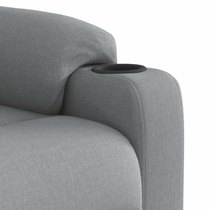 Elektrické Polohovací Křeslo Světle Šedé Textil