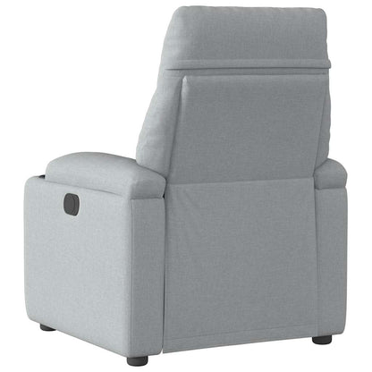 Elektrické Polohovací Křeslo Světle Šedé Textil
