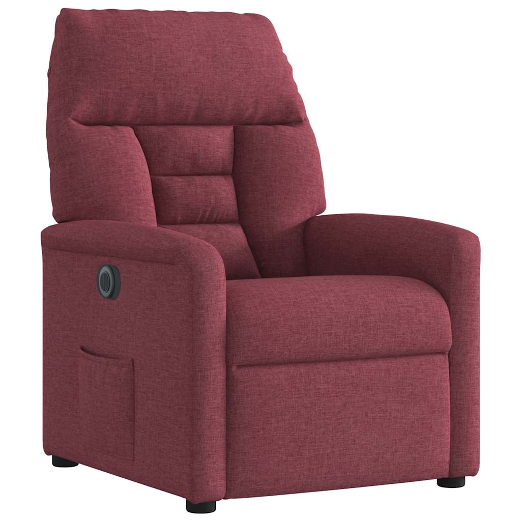 Elektrické Polohovací Křeslo Vínové Textil
