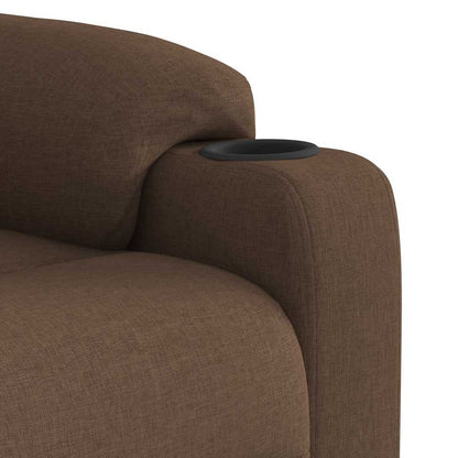 Elektrické Polohovací Křeslo Hnědé Textil