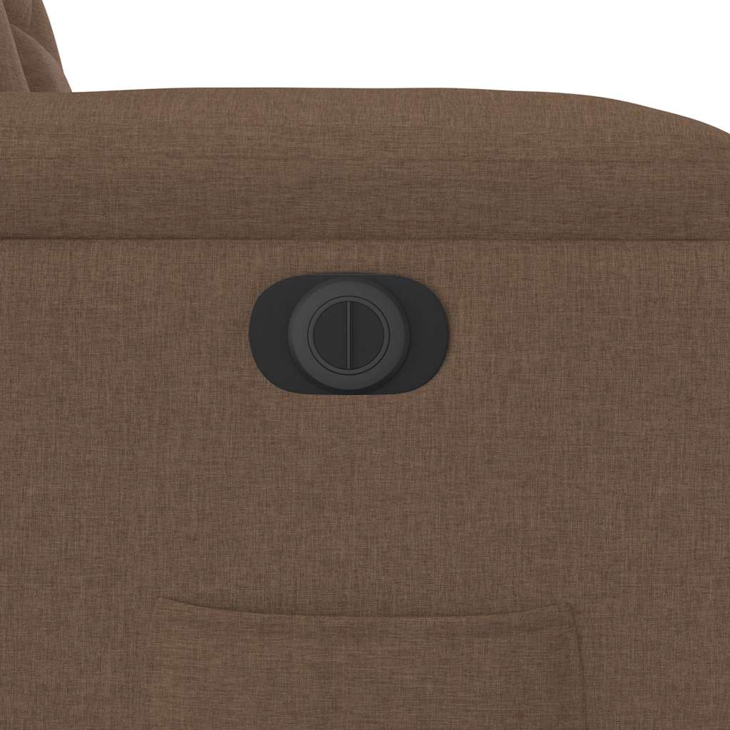 Elektrické Polohovací Křeslo Hnědé Textil