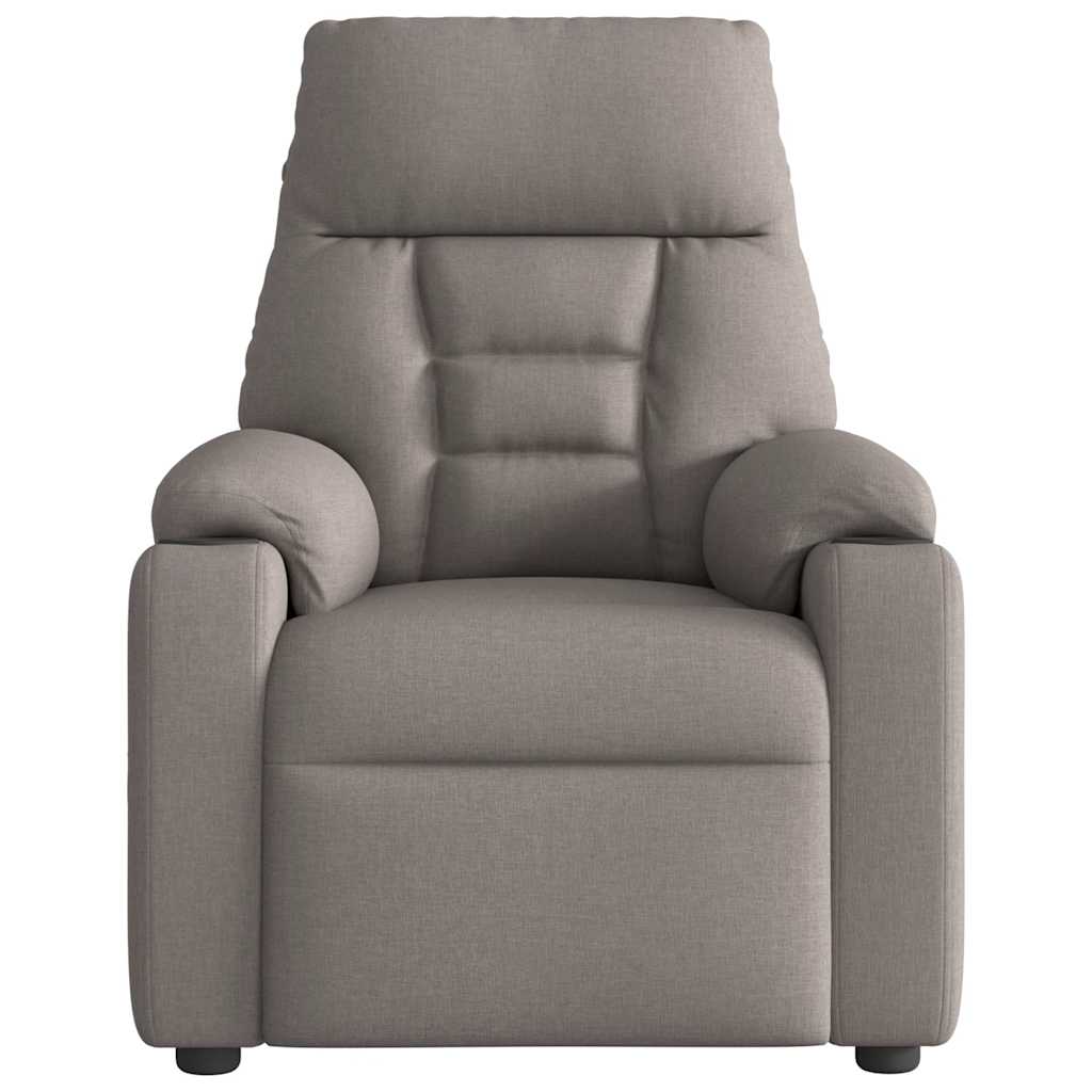 Elektrické Polohovací Křeslo Taupe Textil