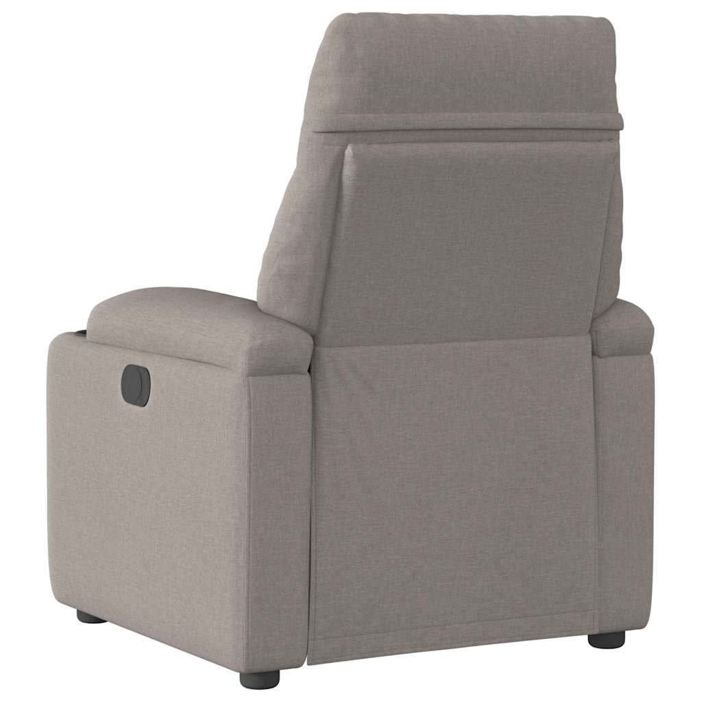 Elektrické Polohovací Křeslo Taupe Textil