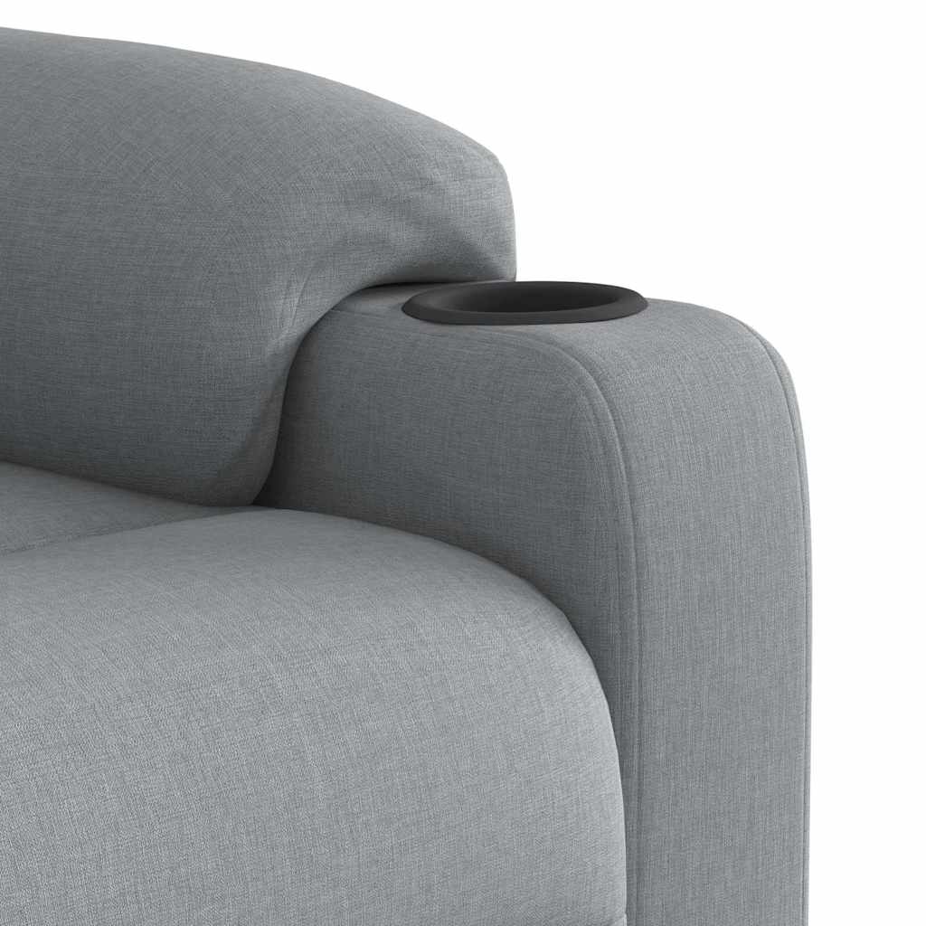 Elektrické Masážní Polohovací Křeslo Světle Šedé Textil