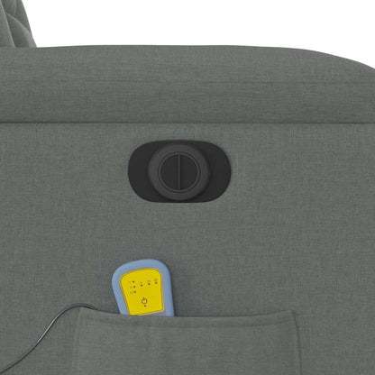 Elektrické Masážní Polohovací Křeslo Tmavě Šedé Textil