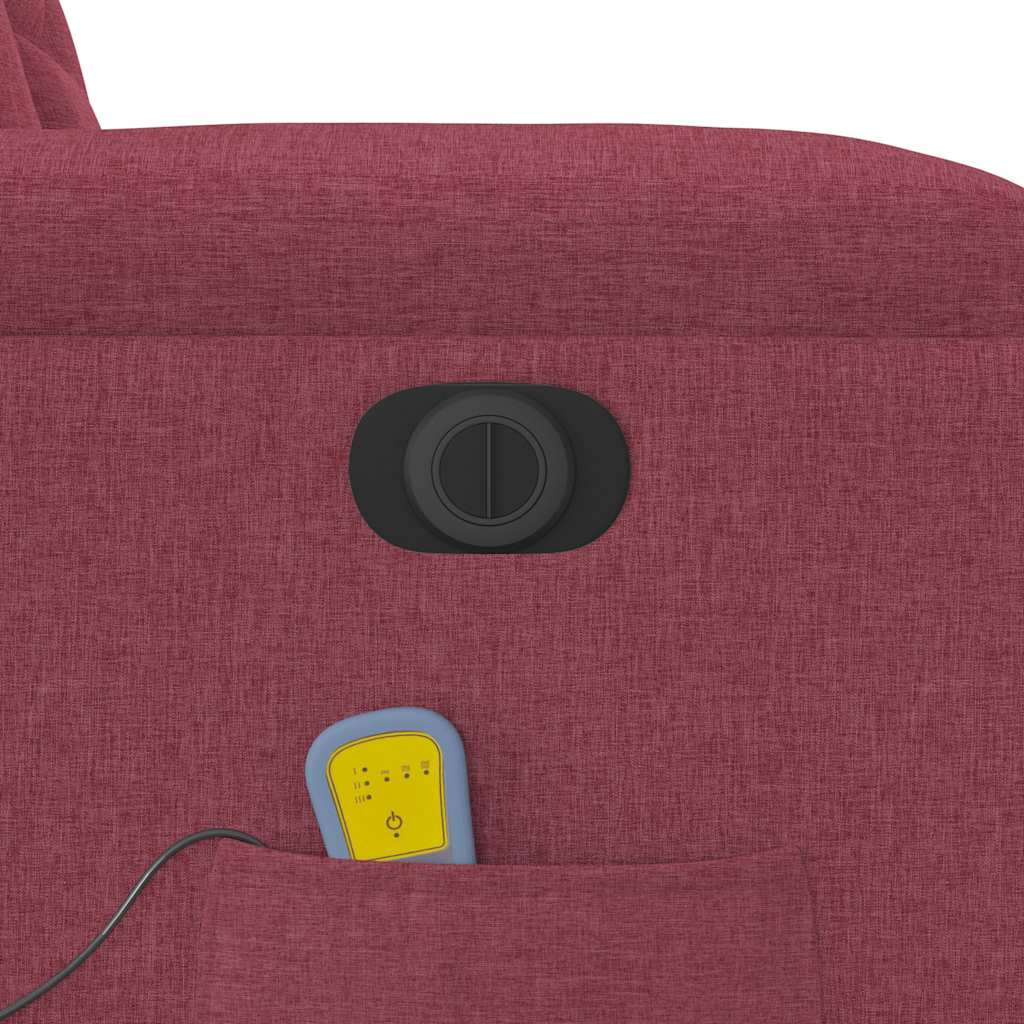 Elektrické Masážní Polohovací Křeslo Vínové Textil