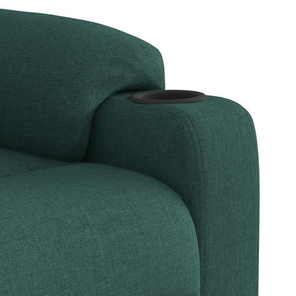Elektrické Masážní Polohovací Křeslo Tmavě Zelené Textil