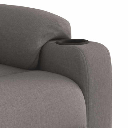 Elektrické Masážní Polohovací Křeslo Taupe Textil