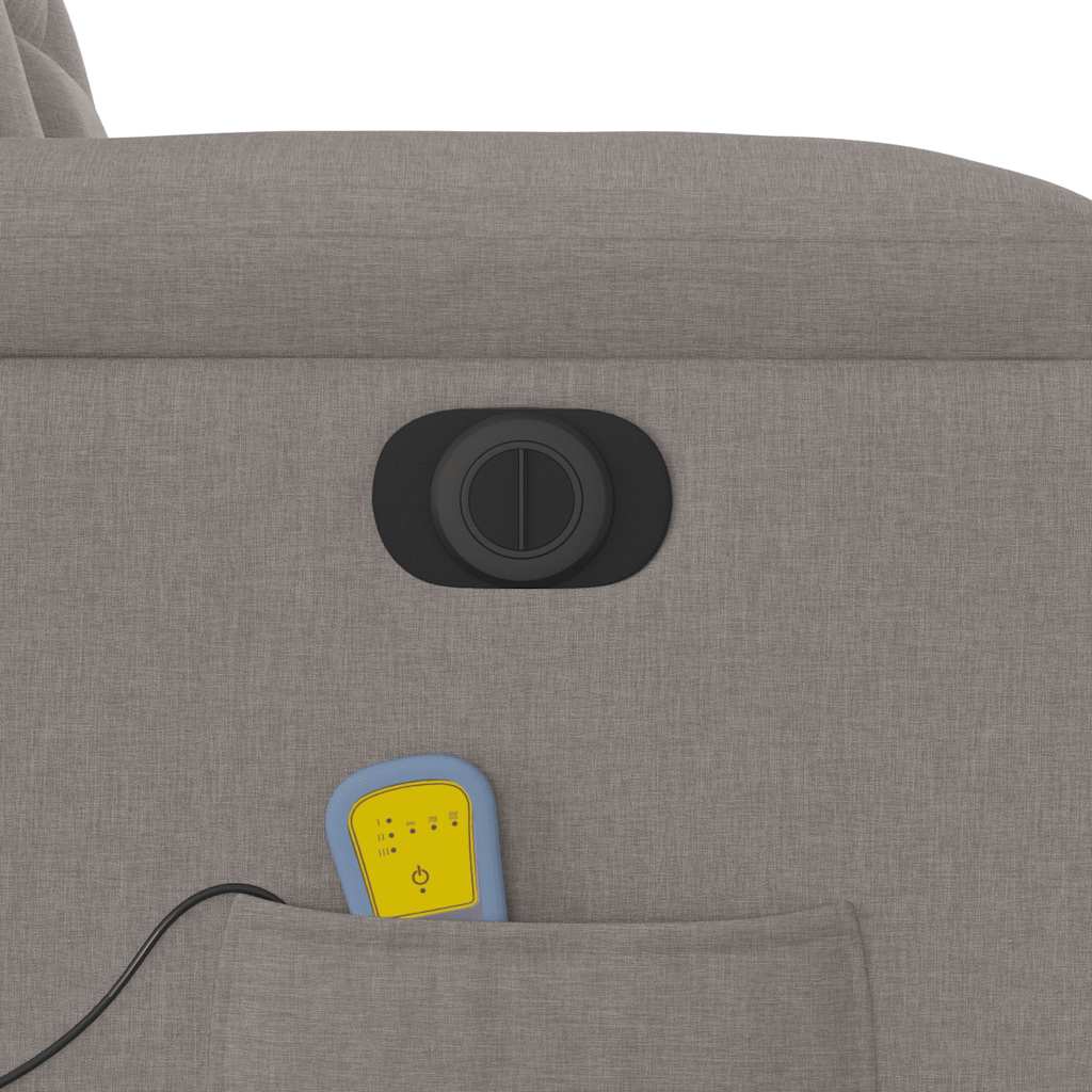 Elektrické Masážní Polohovací Křeslo Taupe Textil