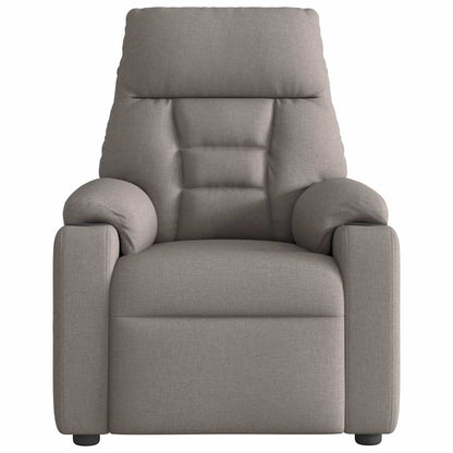 Elektrické Masážní Polohovací Křeslo Taupe Textil