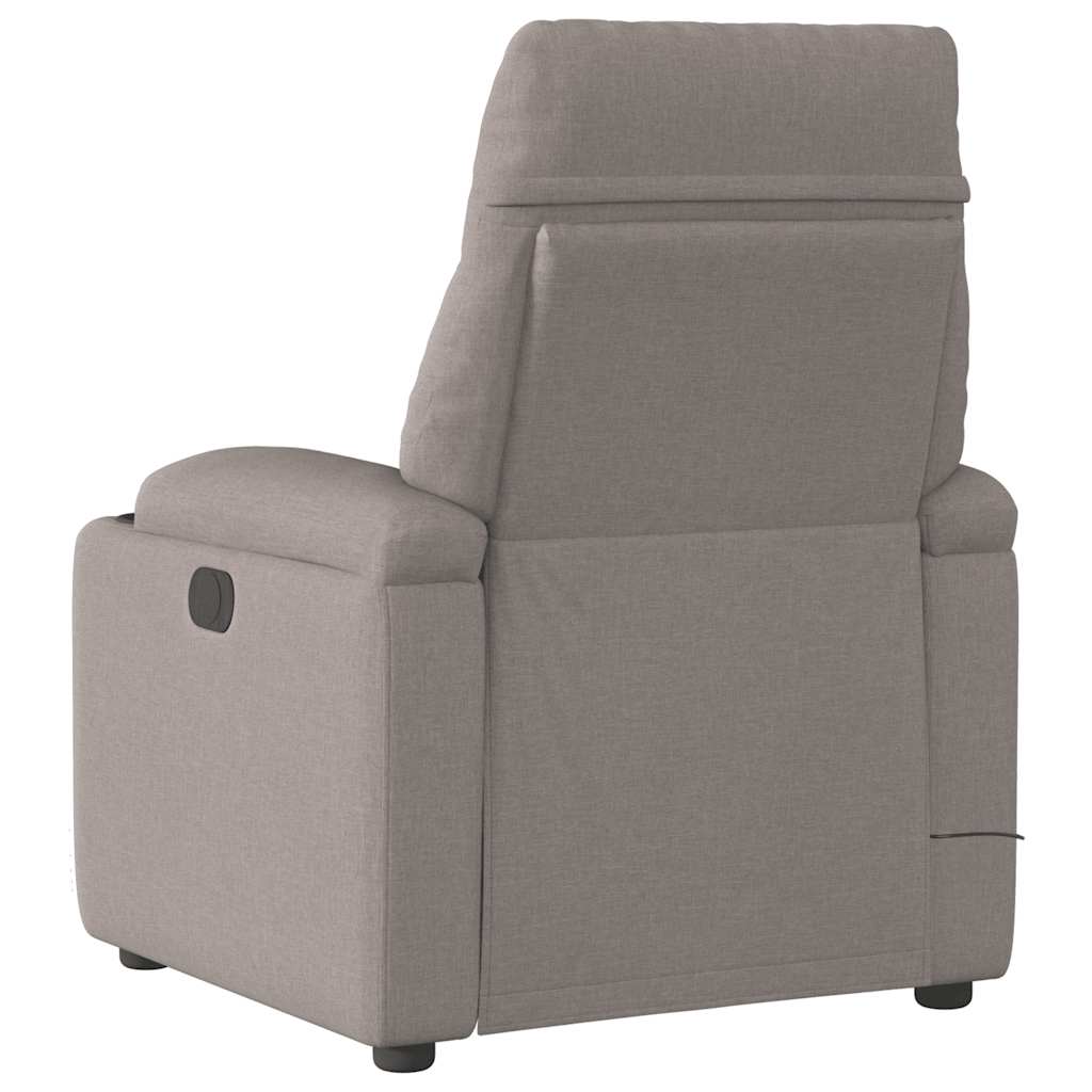 Elektrické Masážní Polohovací Křeslo Taupe Textil