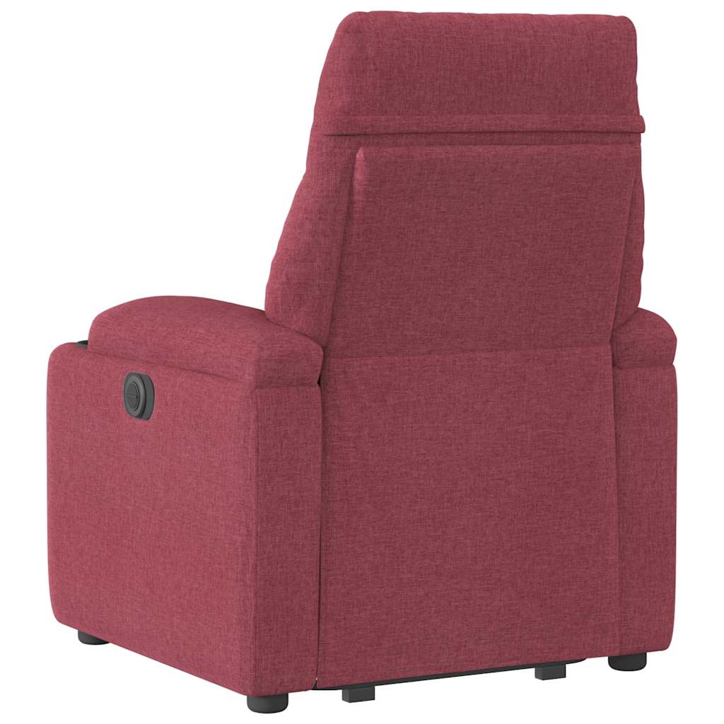 Zvedací Polohovací Křeslo Vínové Textil