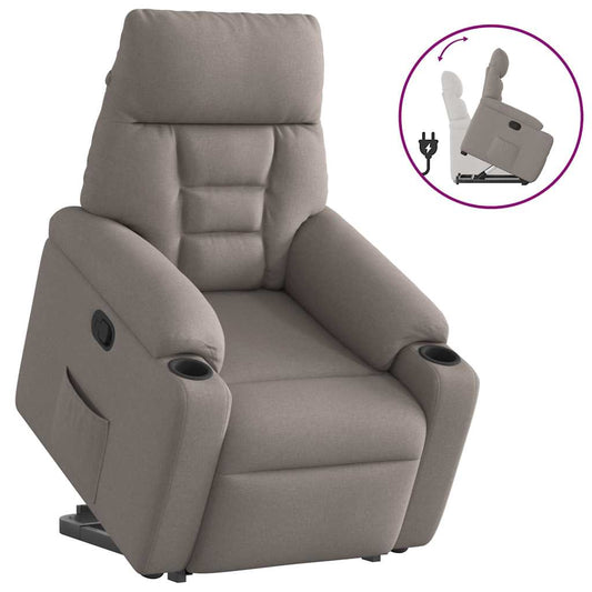 Zvedací Polohovací Křeslo Taupe Textil