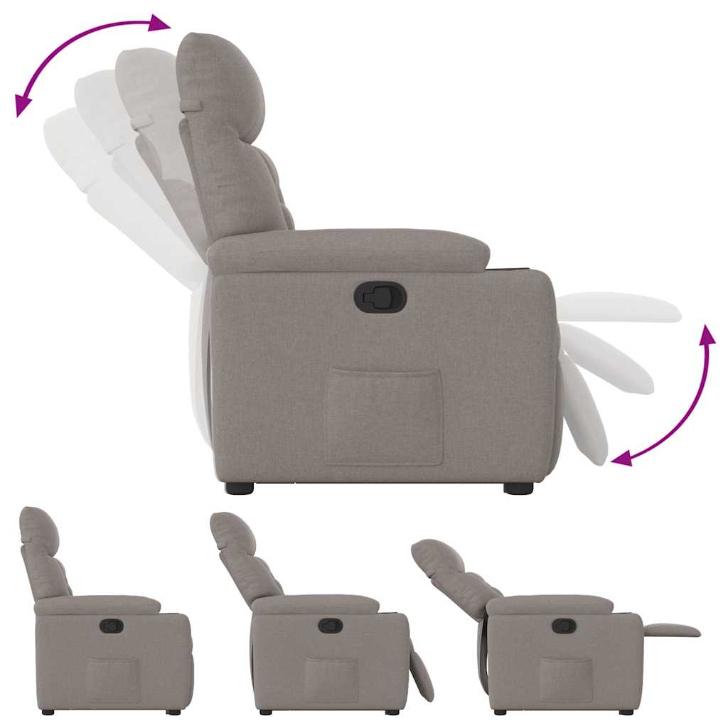 Zvedací Polohovací Křeslo Taupe Textil