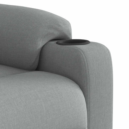 Zvedací Masážní Polohovací Křeslo Světle Šedé Textil