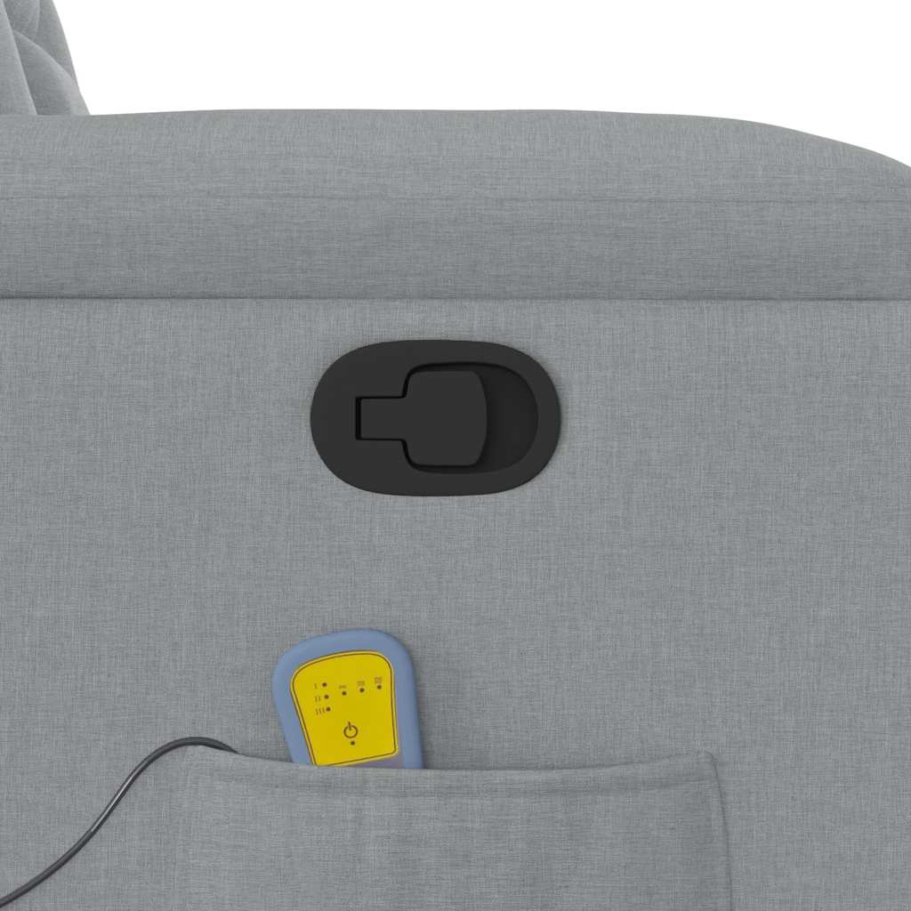 Zvedací Masážní Polohovací Křeslo Světle Šedé Textil