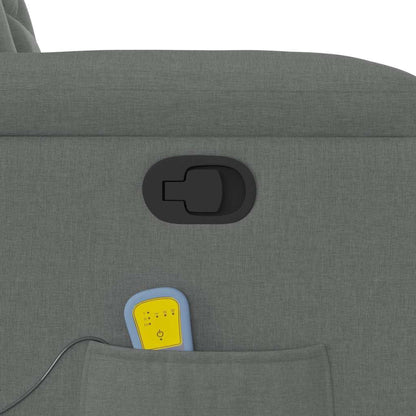 Zvedací Masážní Polohovací Křeslo Tmavě Šedé Textil