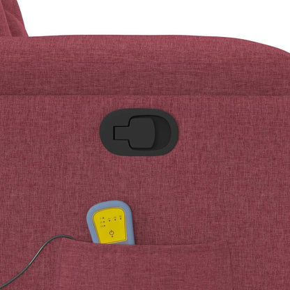 Zvedací Masážní Polohovací Křeslo Vínové Textil
