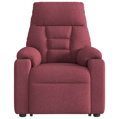Zvedací Masážní Polohovací Křeslo Vínové Textil