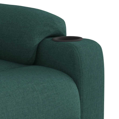 Zvedací Masážní Polohovací Křeslo Tmavě Zelené Textil