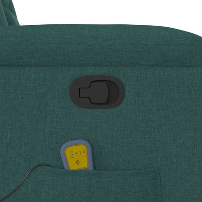 Zvedací Masážní Polohovací Křeslo Tmavě Zelené Textil