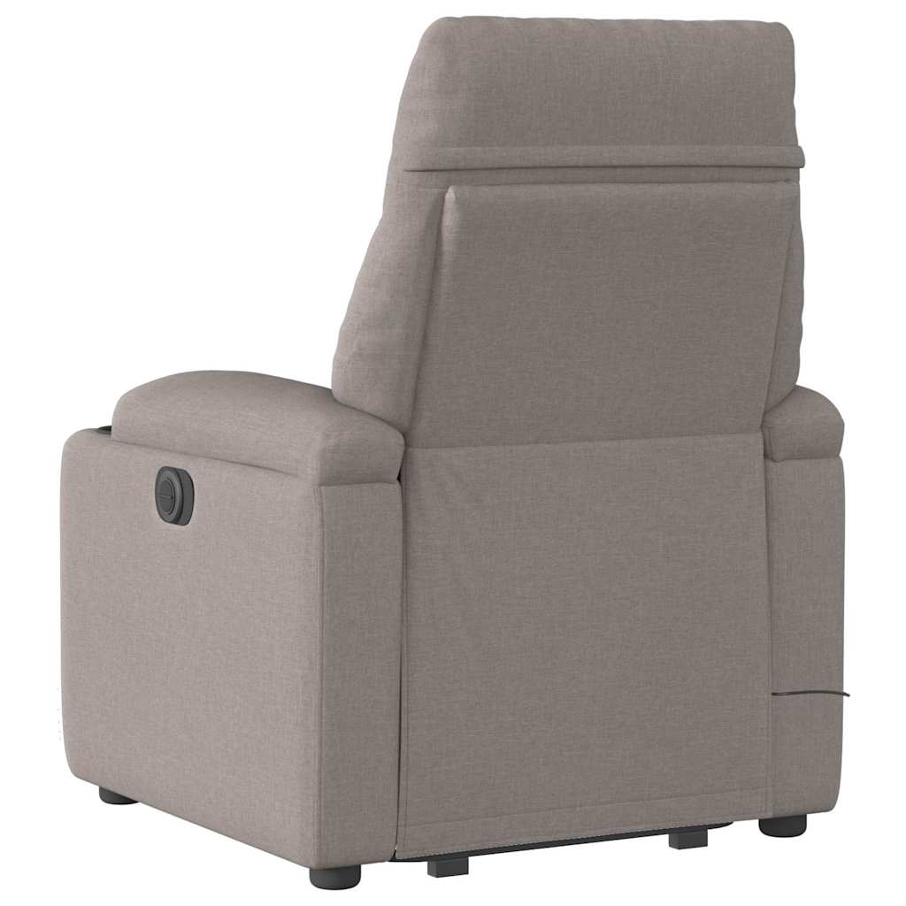 Zvedací Masážní Polohovací Křeslo Taupe Textil