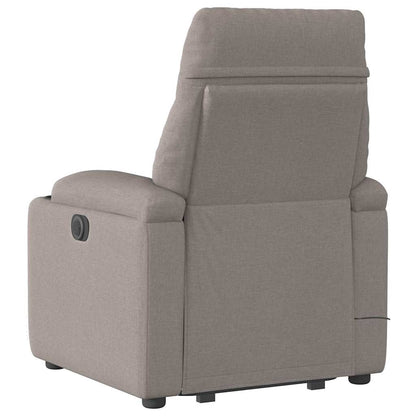 Zvedací Masážní Polohovací Křeslo Taupe Textil