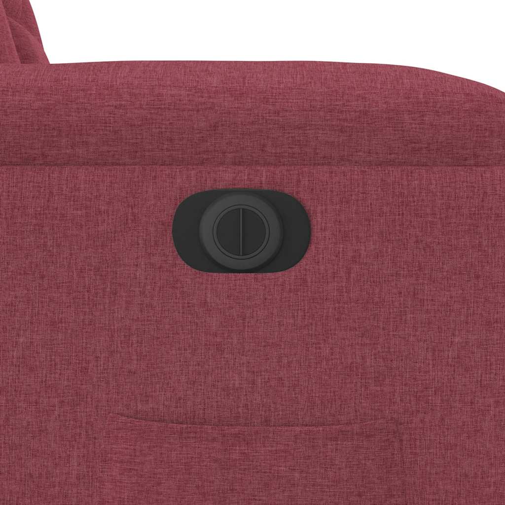 Elektrické Zvedací Polohovací Křeslo Vínové Textil