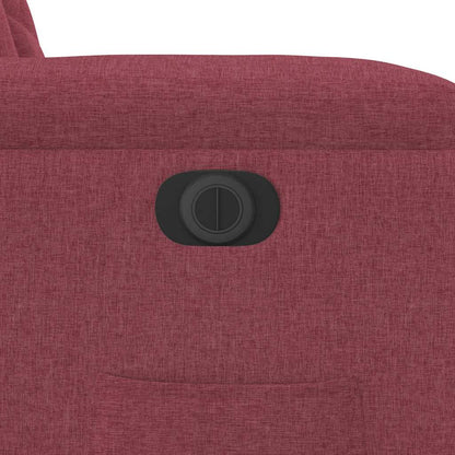 Elektrické Zvedací Polohovací Křeslo Vínové Textil