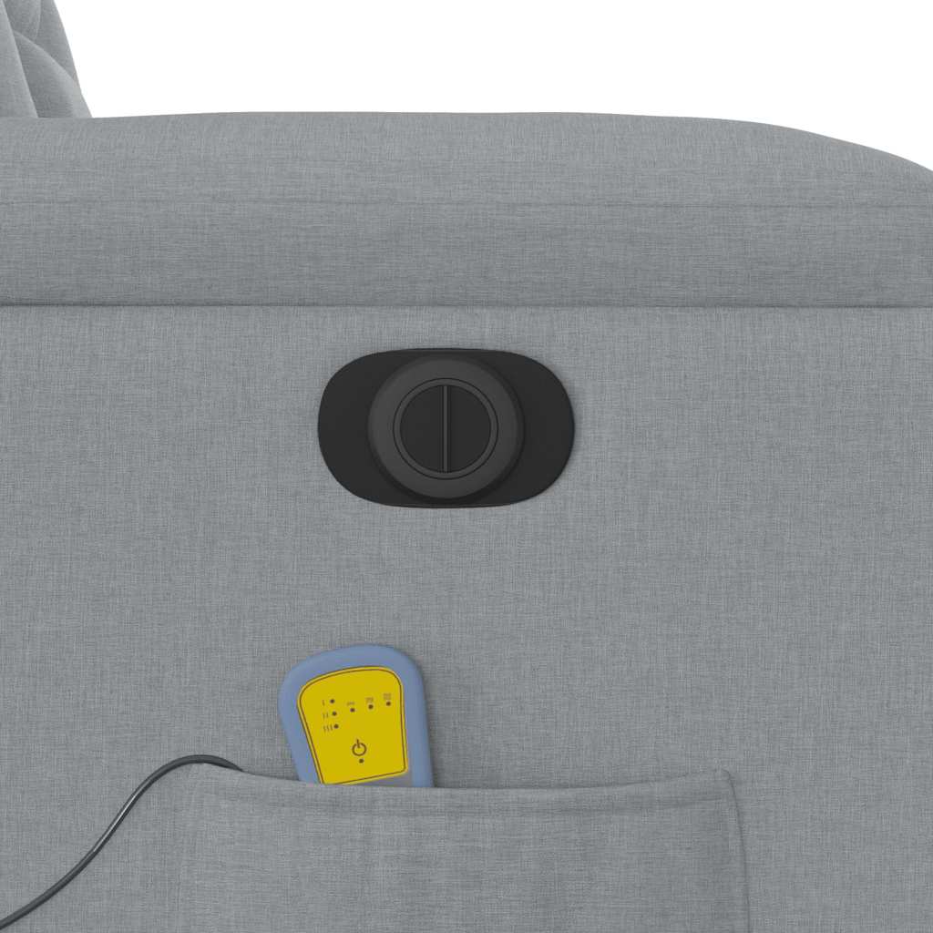 Elektrické Zvedací Masážní Polohovací Křeslo Světle Šedé Textil