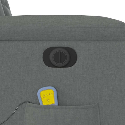 Elektrické Zvedací Masážní Polohovací Křeslo Tmavě Šedé Textil