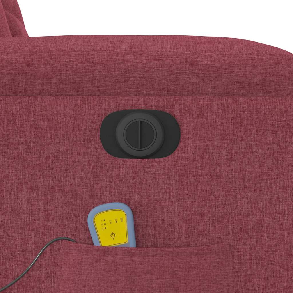 Elektrické Zvedací Masážní Polohovací Křeslo Vínové Textil